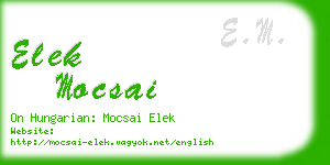 elek mocsai business card